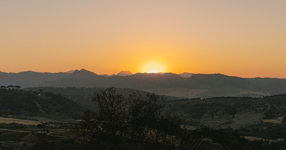 Andalusian mountain landscape at golden hour